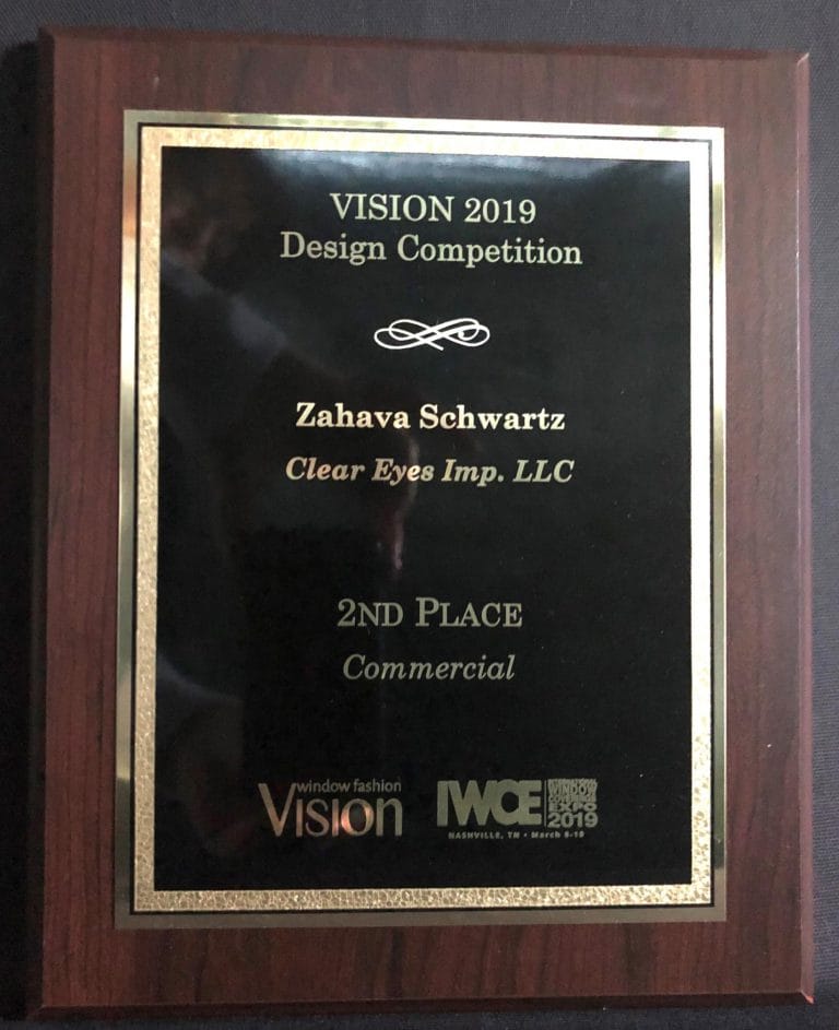 2019 2nd Place Commercial design (Window treatments) and Work Room